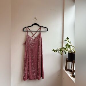 Pink Velvet Mini Dress